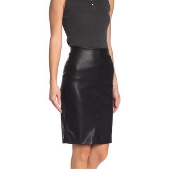 Blank NYC Dresses & Skirts - BLANK NYC Black Faux Leather Stretch Pencil Skirt Size 30